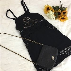 For Love and Lemons Black Apron Mini Dress medium